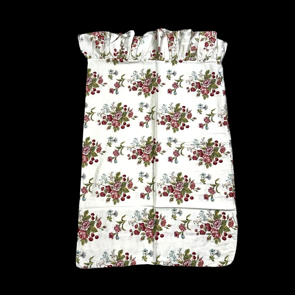 Vintage Ralph Lauren EMILY ANNE Floral Ruffle Pillowcase Cotton Cottagecore